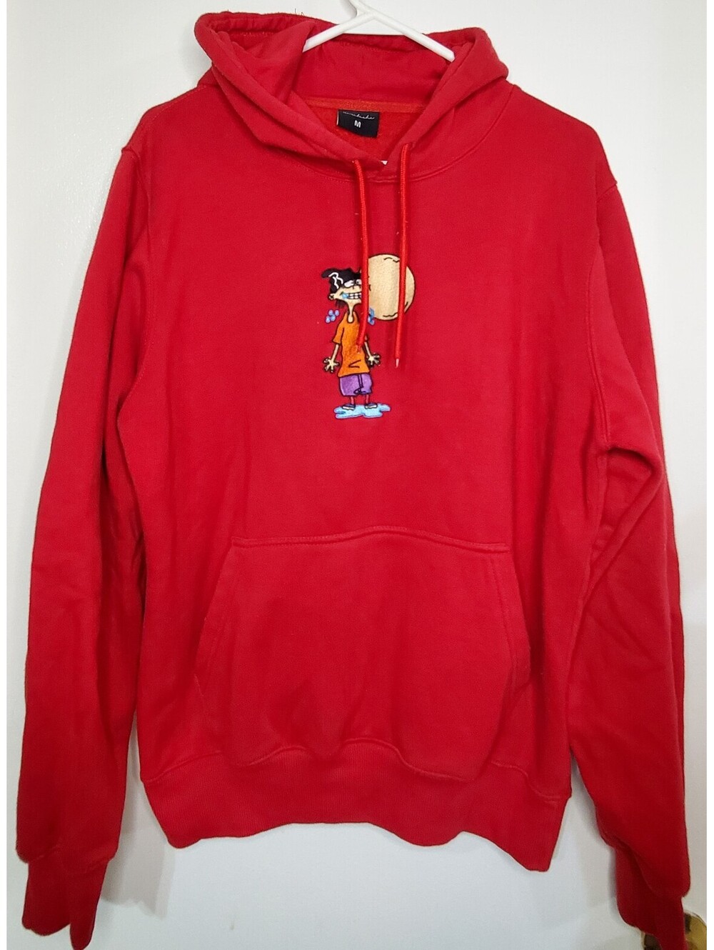 Ed Edd n Eddy Embroidered Red Pullover Hoodie Cartoon Network Medium